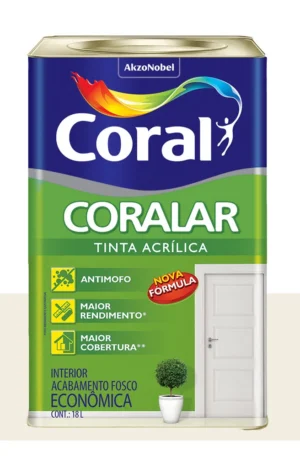 Tinta Coral Coralar Econômica Acrílica Fosca Branco 18 Litros