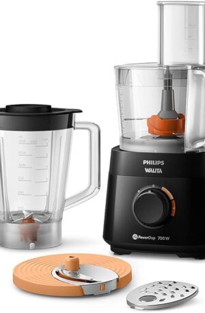 Philips Walita Preto Multiprocessador PowerChop 750, 2 velocidades, 4 acessórios