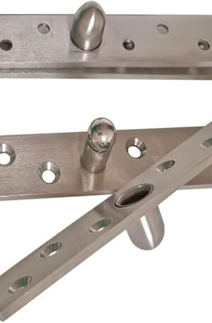 Kit 2 Dobradiças Pino Pivotante Aço Inox Porta Giratória 360°-150x25mm suporta 300kg