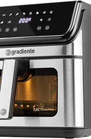 Fritadeira Eletrica Sem Óleo Airfryer 7,6 Litros Grand Prime Gradiente Cesto Removível Inox Com Timer 127V